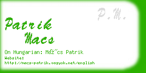 patrik macs business card